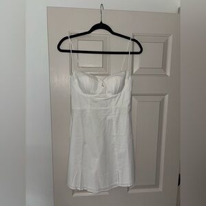 Selfie Leslie White Strapless Bustier Mini Dress